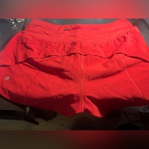 very gently used speed up mid-rise lined short in red !! they’re a size 10!